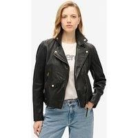 Superdry Womens Leathr Bikr Biker Jacket Outerwear