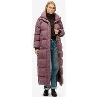 Superdry Maxi Longline Padded Jacket - Purple