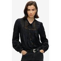 Superdry Woven Lace Blouse - Black