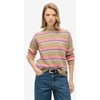 Superdry Multi Stripe Crew Jumper - Brown