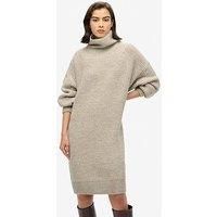 Superdry Chunky Rib Knit Jumper Dress - Grey