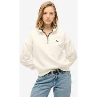 Superdry Essential Half Zip Sweatshirt - White