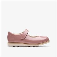 Clarks Crown Jane Kid Leather Shoes in Narrow Fit Size 7 Pink