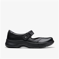 Clarks Pro Pace Leather Shoes in Black Size 6.5