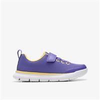 Clarks Hoop Run Kid Textile Trainers in Purple Standard Fit Size 5