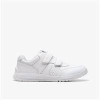 Clarks CICA Star Orb Kid Leather Trainers in White Standard Fit Size 7½