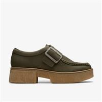 Clarks Linoso Monk Nubuck Shoes in Size 5 Green