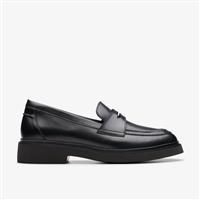 Clarks Splend Edge Leather Shoes in Black Size 5