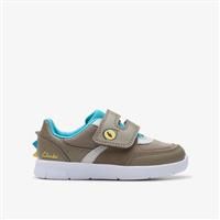 Clarks Ath Saurus T Leather Trainers in Wide Fit Size 4 Grey