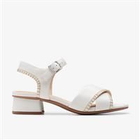 Clarks Serina35 Cross Leather Sandals In Off White Standard Fit Size 4