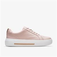 Clarks Hollyhock Walk Leather Metallic Lace Up Trainers - Rose