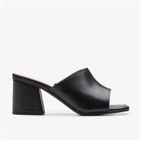 Clarks Siara65 Band Leather Front Heeld Mules - Black