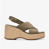 Clarks Manon Wish Nubuck Sandals In Olive Standard Fit Size 4