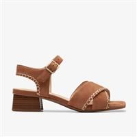 Clarks Serina35 Cross Suede Sandals In Tan Wide Fit Size 4