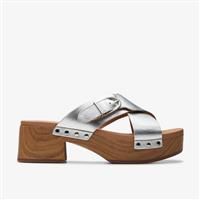 Clarks Sivanne Walk Leather Sandals In Metallic Standard Fit Size 3