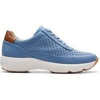 Clarks Tivoli Grade Nubuck Lace Up Trainers - Blue