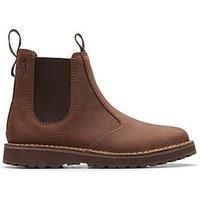 Clarks Mens Solsbury Easy Leather Dark Brown Boots 9 UK