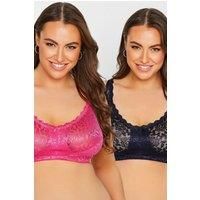 2 PACK Lace Non-Padded Non-Wired Floral Bras