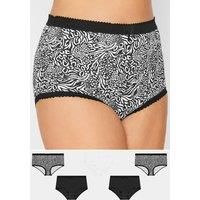 Yours Curve Women's Plus Size 5 Pack  Animal Print Briefs