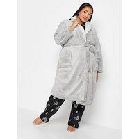 YOURS Curve Plus Size Soft Touch Fleece Dressing Gown