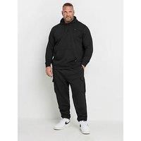 BadRhino Big & Tall Hoodie & Cargo Joggers Set - Men/'s - Plus Size Curve Black