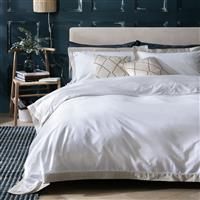 Habitat Cotton 180 TC Oxford Edge White Bedding Set- Double