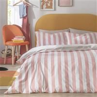 Habitat Summer Haze Stripe Pink Bedding Set - King size