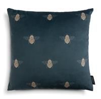 Habitat Gold Bee Printed Cushion - Teal - 43x43cm