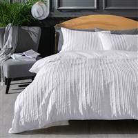 Habitat Crinkle White Bedding Set - Double