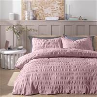 Habitat Showhome Seersucker Lilac Bedding Set - Superking