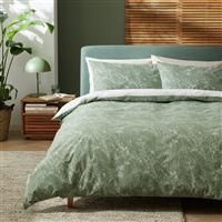 Habitat Sketched Linear Floral Green Bedding Set - King