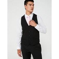 River Island Plain Single Breasted Suit Waistcoat - Black