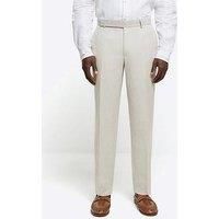 River Island Linen Suit Trouser - Cream