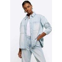 River Island Boyfriend Fit Denim Shirt - Medium Denim