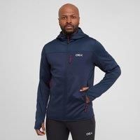 OEX Men’s Kinloch Hoody with Integrated Thumb Loops, Active Fit with Stretch Fabric, Technical Fleece Midlayer, Activewear (UK, Alpha, M, Regular, Regular, Navy)