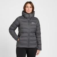 North Ridge Women/'s Tech Down II Jacket with Removable Adjustable Hood, Women/'s Winter Jacket, Women/'s Down Jacket (UK, Numeric, 10, Regular, Regular, Grey)