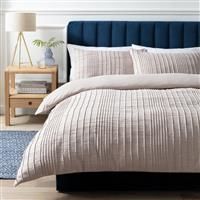 Argos Home Crinkle Taupe Bedding Set - Double