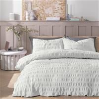 Habitat Widestripe Seersucker White Bedding Set - Superking