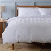 Argos Home Heatset Technique White Bedding Set - Single