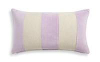 Habitat Velvet Striped Cushion - Lilac & Cream - 30x50cm