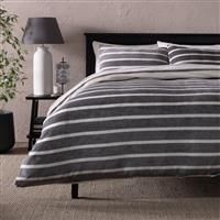 Argos Home Fleece Stripe Printed Bedding Set - Double