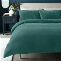 Argos Home Slinky Fleece Teal Bedding Set - Double