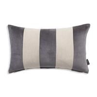 Habitat Cotton Velvet Stripe Cushion - Charcoal - 50x30cm