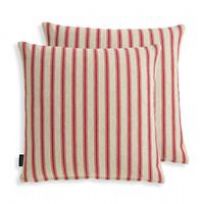 Habitat Red Dye Yarn Stipe Cushion Cover - 2 Pack - 43x43cm