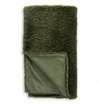 Habitat Shearling Throw - Moss Green - 125x150cm