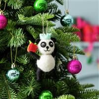 Habitat Felt Panda Christmas Tree Decoration