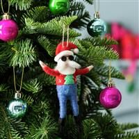 Habitat Felt Santa In Jeans Christmas Tree Decoration