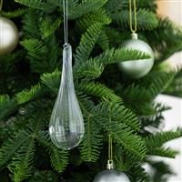 Habitat Glass Droplet Christmas Tree Decoration - Clear