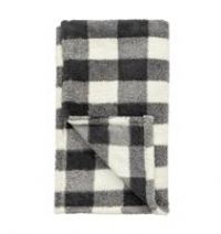 Argos Home Printed Fleece Check Throw - Mono -125x150cm