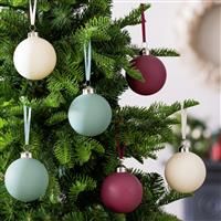 Argos Home Pack Of 6 Glass Christmas Baubles - Multicoloured